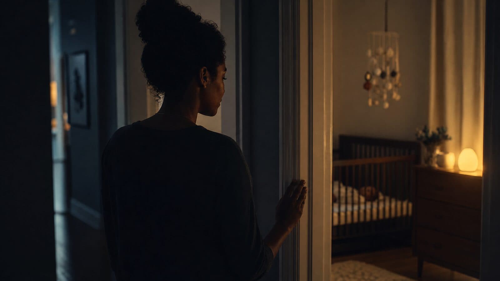 A parent gently soothing a baby in the crib. Sleep training methods illustration