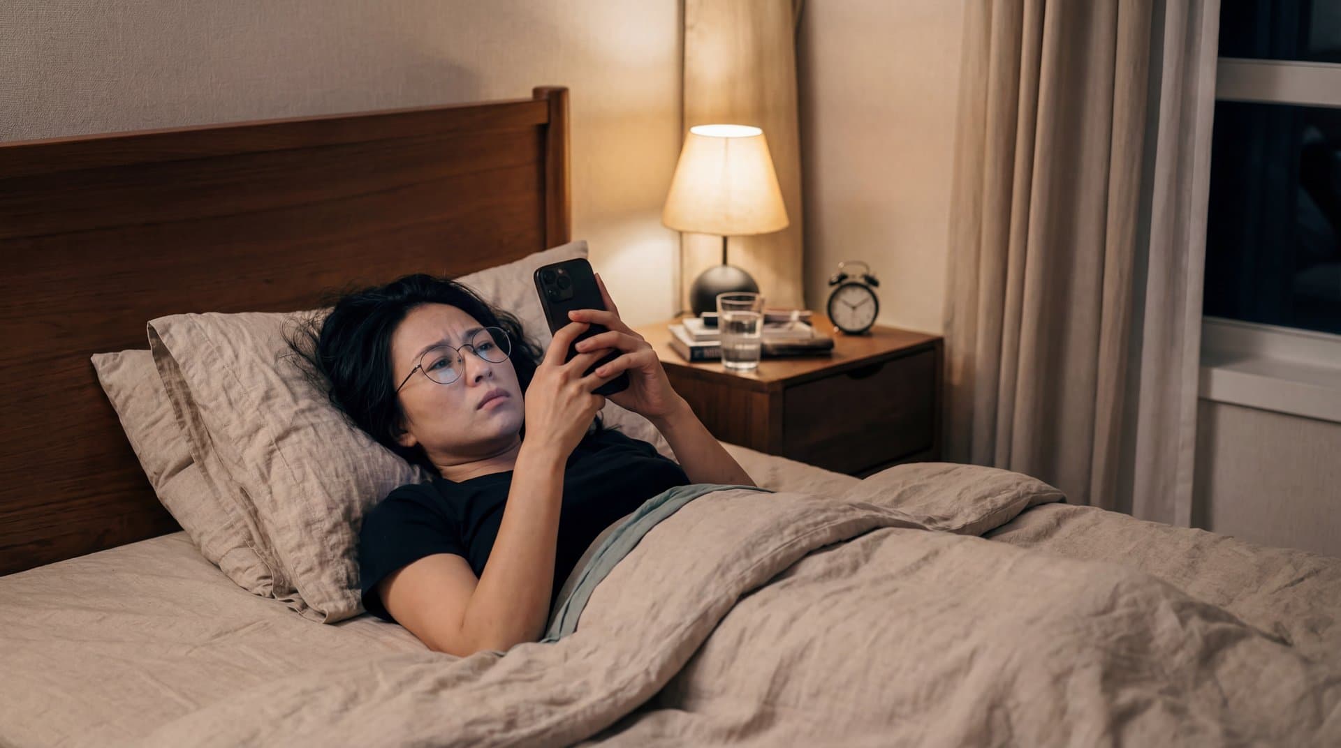 Parent searching for answers on their phone late at night